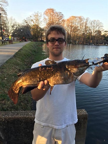 Mitchell McConnell caught the new North Carolina state record brown bullhead catfish from Greenfield Lake in Wilmington earlier this month. This fish weighed 4 pounds and broke the previous record by 4 ounces.