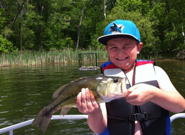 Jack Vogt of Blaine landed this largemouth bass on Cross Lake Memorial Day. (Courtesy photo)