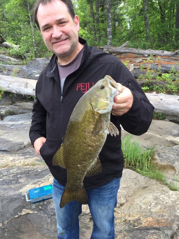 Garrett Kraska of Minneapolis caught and released this beautiful smallmouth bass on the Bigfork River in Big Falls May 30. (Photo courtesy Garrett Kraska)
